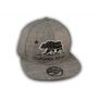 Gray California Republic Bear Flat Bill Snapback Hat