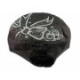 Purple Bow on Black Cadet Cap Distressed Military Army Hat