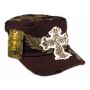 Cross and Wings on Brown Army Cadet Hat Military Castro Cap