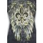Detail - Rear - Long Sleeve Thermal Button Up Shirt All Over Print with Jewels