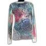 Rear - Mesh Long Sleeve Tee All Over Tye Dye Shirt