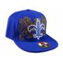 Fleur-de-lis on Blue Flat Brim Hip Hop Hat Jewels from Pit Bull