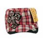 Cross on Red Plaid Cadet Cap Military Hat Distressed Visor