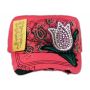 Purple Rose Bud on Pink Cadet Cap Military Hat Distressed Visor