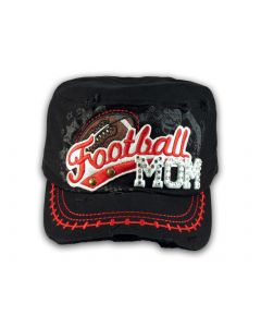 Football Mom Black Army Cadet Military Castro Style Army Hat