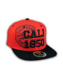 Cali California Republic 1850 Red Flat Bill Hat