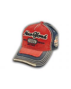 Red on Blue Vintage New York Baseball Cap