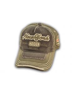 Dark Gray on Olive Vintage New York Baseball Cap