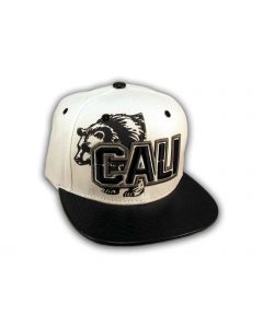 Black on White Cali Bear Snapback Hat