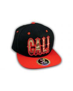 Red Cali Script on Black Republic Snapback Hat