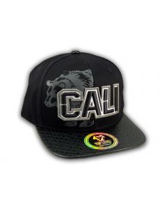 Black on Black Cali Bear Snapback Hat
