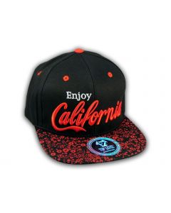 Red on Black Enjoy California Snapback Hat