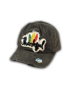 Black Thankful Washed Baseball Cap