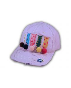 Purple Cat Mom Washed and Distressed Baseball Cap
