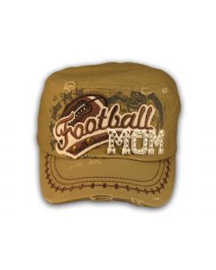 Football Mom Khaki Army Cadet Military Castro Style Army Hat