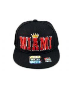 Miami Snapback Black Baseball Adjustable Hat Cap Flat Bill