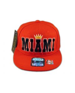 Miami Snapback Red Baseball Adjustable Hat Cap Flat Bill