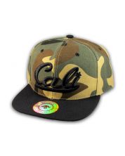 Camouflage California Republic Flat Bill Snapback Cap 3D Cali Hat