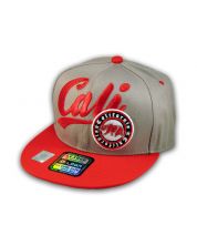 Gray and Red California Republic Snapback Hat 3D Cali Bear