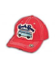 Coral Beach Bum Washed and Distressed Baseball Cap