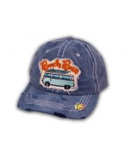 Navy Blue Beach Bum Washed and Distressed Baseball Cap