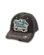 Black Beach Bum Washed and Distressed Baseball Cap