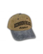 Brown and Blue Redondo Beach Washed Baseball Cap