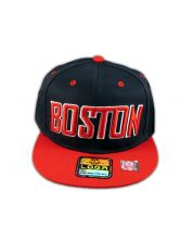 Boston Snapback Black Red Baseball Adjustable Hat Cap Flat Bill