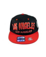 Los Angeles Snapback Black Red Baseball Hat Cap with Grenade Flat Bill